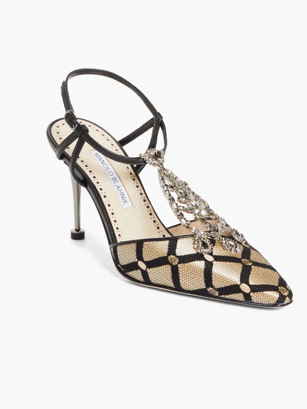 Manolo Blahnik Bolero Ankle Strap Pump
$1,725 women 37.5 new 
Black Light Beige
